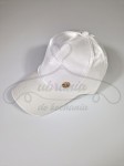 Czapka z daszkiem biała z cyrkonią