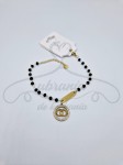 Bransoletka czarny koralik z zawieszką