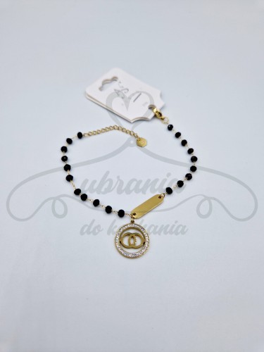 Bransoletka czarny koralik z zawieszką.jpg