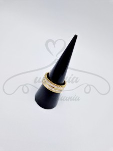 Pierścionek z podwójną cyrkonią