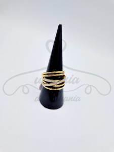 Pierścionek szeroki, przeplatany