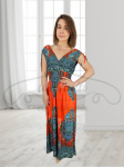 Sukienka długa orientalna POMARAŃCZOWA