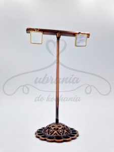 Kolczyki kwadraty z masą perłową