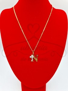 Naszyjnik literka złota "N" 