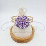 Bransoletka sztywna kwiat fioletowy