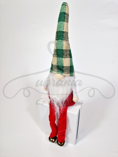 Siedzący skrzat ZIELONY KRATA MAŁY .jpg