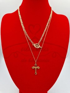 Naszyjnik podwójny krzyżyk togiel