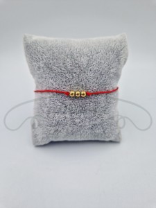 Bransoletka zaciągana czerwona kulki