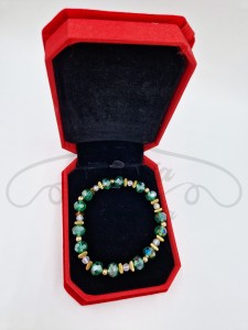 Bransoletka koralik zielona