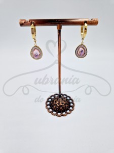 Kolczyki wiszące łezki puder