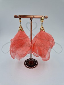 Kolczyki jedwabne, koralowe