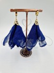 Kolczyki jedwabne, granatowe