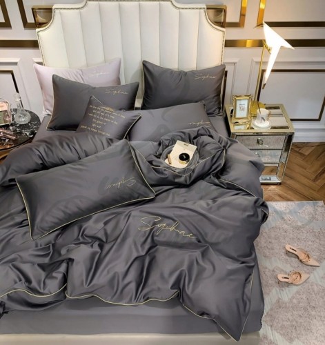 Pościel Cotton World 220x200 HAFTOWANA CIEMNO SZARA .jpg