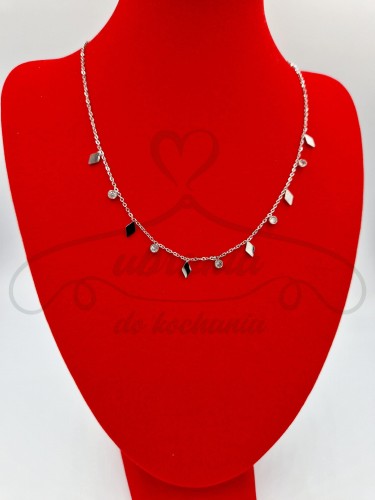 Naszyjnik srebrne romby