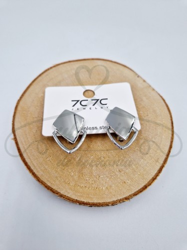 Klipsy srebrne romby