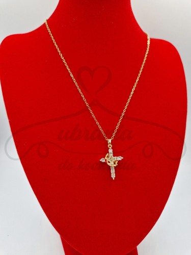 Naszyjnik krzyż z koroną