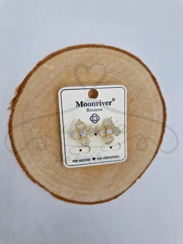 Klipsy kwiatki z cyrkonią