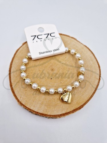 Bransoletka białe serce