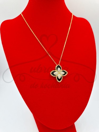 Naszyjnik czarny kwiat