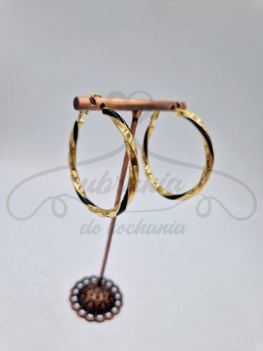 Kolczyki koła czarne, falowane