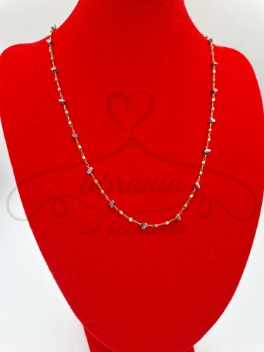 Naszyjnik szare kryształki