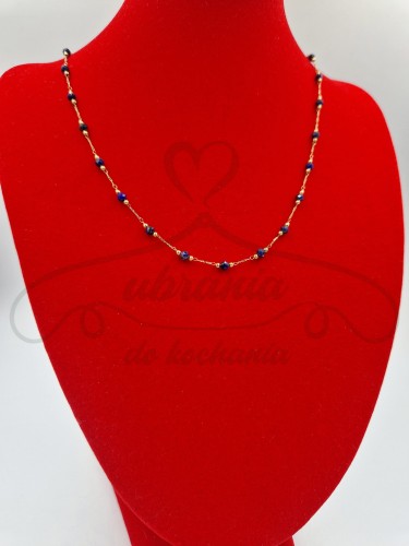 Naszyjnik koralik granatowy