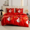 Pościel świąteczna 160/200 CZERWONY BAŁWAN