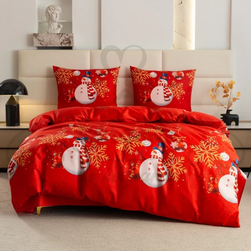 Pościel świąteczna 160/200 CZERWONY BAŁWAN