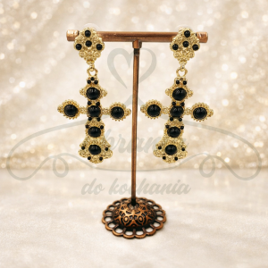 Kolczyki krzyżyk czarne