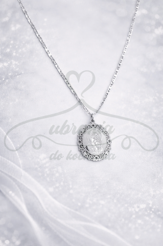 Naszyjnik srebrny Matka Boska
