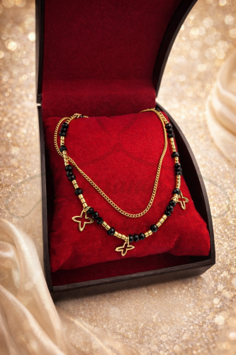 Bransoletka podwójna kwiatek