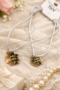 Bransoletki zestaw "Mama i córka" szare