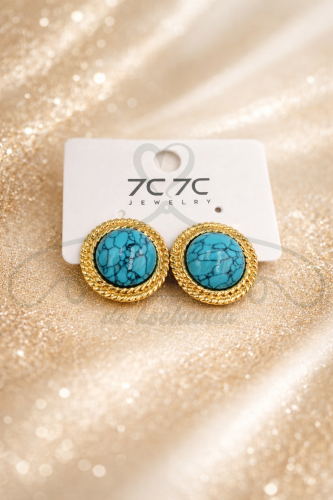 Klipsy koła turkusowe