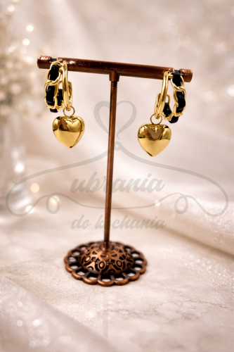 Kolczyki serca z plecionką