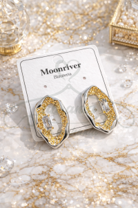 Kolczyki oczka złoto- srebrne