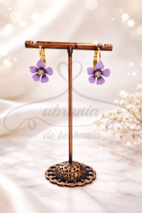 Kolczyki kwiatki fioletowe