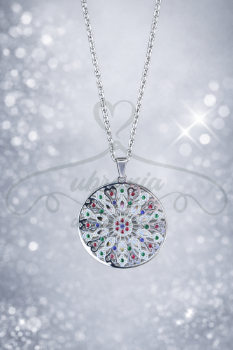 Naszyjnik cyrkoniowe koło