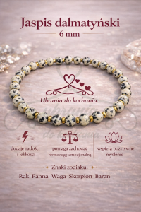 Bransoletka JASPIS DALMATYŃSKI+ HEMATYT