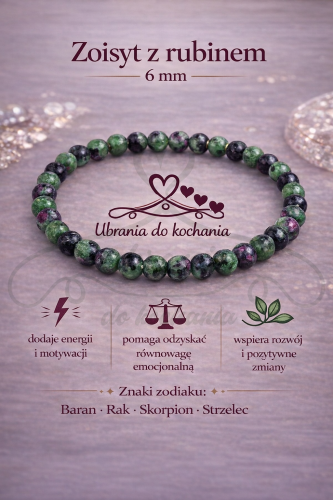 Bransoletka ZOISYT Z RUBINEM