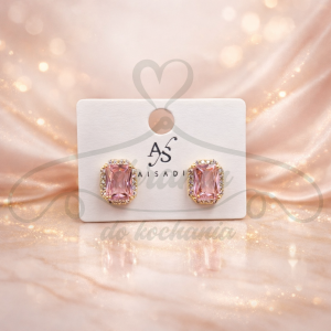 Kolczyki różowe cyrkonie