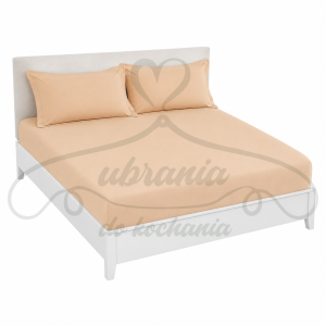 PRZEŚCIERADŁO 160X200 z gumką FASHION HOME, jasny morelowy 