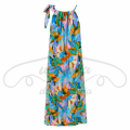 Sukienka maxi w kolorowy print z wiązaniem