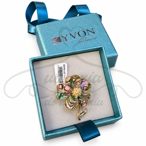 Broszka YVON z muszlą Abalone – kwiat