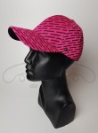 Czapka z daszkiem różowa w paski 