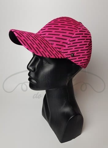 Czapka z daszkiem różowa w paski