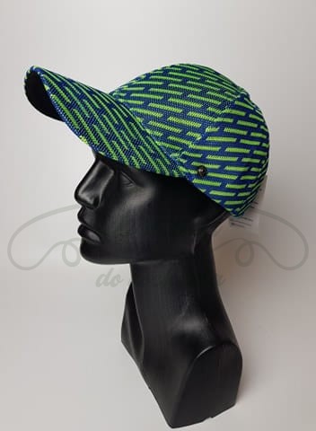 Czapka z daszkiem granatowo-zielona w paski