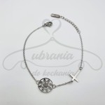 Bransoletka krzyż poprzeczny srebrny