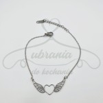 Bransoletka serce ze skrzydłami