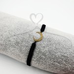 Bransoletka na rzemyku księżyc czarny