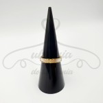 Pierścionek z białą masą perłową i cyrkoniami